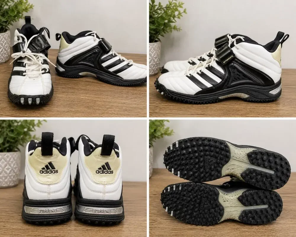 Adidas Intimidate Mid Football Cleats White/Black/Gold Men’s US 15